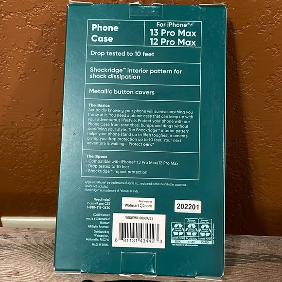 Onn brand iPhone 12 Pro Max or 13 Pro Max phone case - Picture 2 of 5